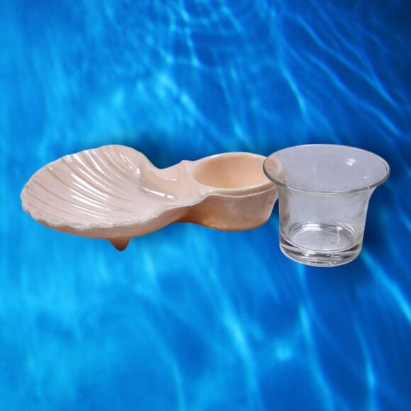 Vintage Karoff Sea-Servers Pink Shrimp Cocktail Dishes Set of 6 Box Retro Clam - Picture 7 of 11